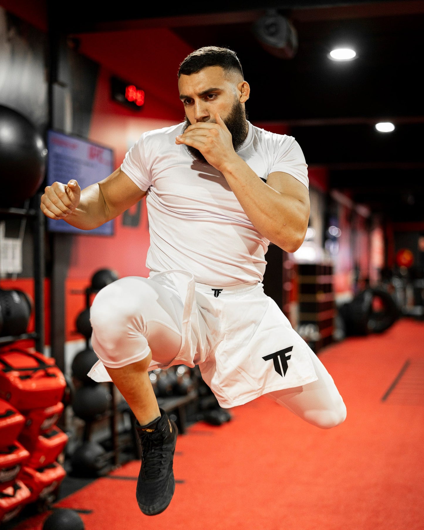 WHITE - 3/4 DRI-FIT COMPRESSION TIGHTS
